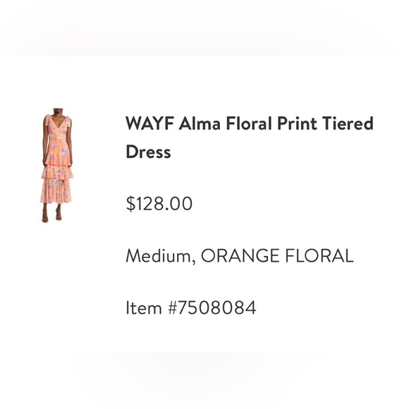 Wayf Alma tiered floral ruffle dress, size M - Picture 8 of 8